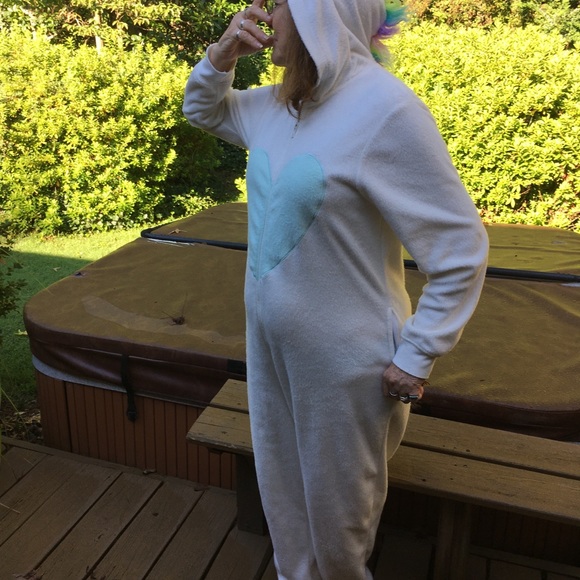 Adult-sized Unicorn dress up costume or sleeper - very soft brushed fleece.Cute! - Picture 8 of 9